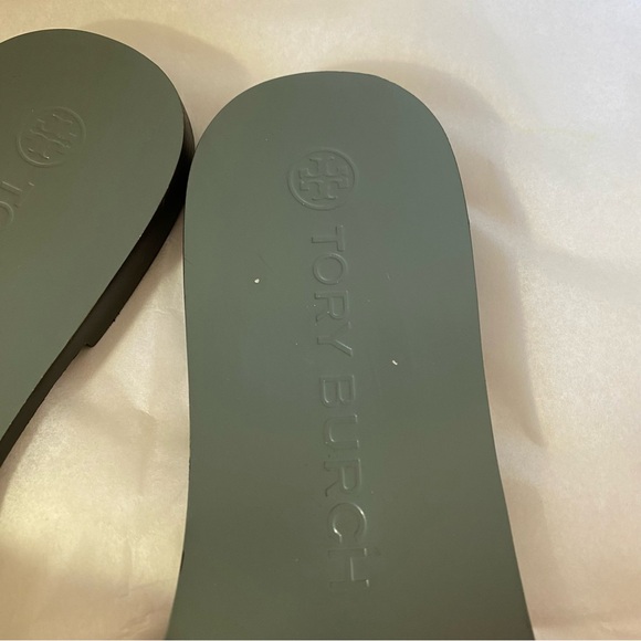 Tory Burch Rope Flat Slide Sandal Dress Calf GRAY Size 8 - Picture 6 of 12